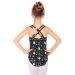 Arshiner Girls Gymnastic Ballet Leotard Crisscross Straps Back Hollow Out Dance Outfits Camisole Tank Unitards Black/Star Print 6-7 Years