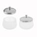 2 Pieces Matte Glass Dappen Dish with Stainless Steel Lid Nail Art Acrylic Powder Nail Art Tools Glass Cup Glass Dappen Cup