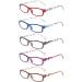 Kerecsen Reading Glasses 5 Pairs Fashion Ladies Readers Spring Hinge with Pattern Print Eyeglasses for Women Mix Color 2.5 x