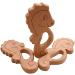 Wendysun 5pcs Cartoon Wood Teether - Natural Animal Hippocampus Shape Baby Teething Toy - Buy Online on GoSupps.com