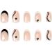 Justotry 24 Pcs Swirl Oval Short False Nails with Heart Black French Press on Nails Pattern Round Fake Nails - Nail Glue Included | Almond Medium Stick on Nails for Women - Nail Art Design - Buy Online on GoSupps.com
