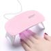 BAQI Mini UV LED Nail Lamp Portable 6W USB Nail Dryer Polish Curing LED Manicure Tool Gel Light Mouse Shape Pocket Nail Art Tool for Home and Salon Use Pink