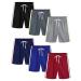 Resinta 6 Pack Toddler Boy's Mesh Shorts with Drawstring Quick Dry Performance Shorts Athletic Basketball Shorts 3T Black Dark Gray Gray Navy Royal Blue Wine Red