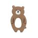 Jiooil Bear Silicone Baby Teether Toy for Infants 3+ Months Baby Chew Toys for Sucking Needs BPA Free Anti-Drop Silicone Mitten Teething Toy for Soothing Sore Gums Brown