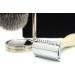 3 Piece Ivory Shaving Set - DE Safety Razor Synthetic Brush & Stand (No Blades Included) | Premium Grooming Essentials - Buy Online on GoSupps.com