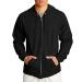 Hanes Men's Hoodie, EcoSmart Fleece Zip-Front Hooded Sweatshirt, Cotton-Blend Fleece Hooded Sweatshirt, Mid-Weight Zip-Up Large Black