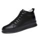 Battle Men Men's 3 (8cm) Taller Elevator Shoes Fashion Sneaker with Invisible Height Increase Insoles 8.5 Black
