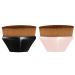 Auauy 2 PC Flat Foundation Brush Set - Seamless Liquid Makeup Brushes with Groove Design - Black & Rose - Portable & Stylish - Buy Online on GoSupps.com