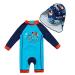 BONVERANO Baby Boys Sunsuit UPF 50+ Sun Protection All in One with Zipper Swimwear with Sun Hat(Blue 12-18Months) Blue Fish 12-18 Months