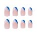 RikView French Press on Nails - Medium Length Almond White & Blue Glossy Acrylic Nails for Women - Buy Online on GoSupps.com