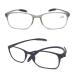 Mcoorn Reading Glasses Flexible Lightweight for Women Men (2 Pack) with Case Anti Blue Anti-Reflective One Black One Gray 2.5 x