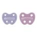 Hevea pacifier made of natural rubber round shape from 3 months pack of 2 (Light Orchid + Sandy Nude)