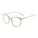 ALWAYSUV Retro Fashion Vintage Round Metal Full Frame Clear Lens Glasses for Women/Men Beige
