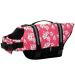 Dog life jacket swimming safety coat swimming vest lifeguard with handle for small dog puppies large dog (red flower l) l red flower