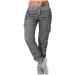 Baggy Sweatpants for Women Drawstring High Waisted Cinch Bottom Yoga Pants with Pockets Casual Relaxed Workout Jogger Pants Dark Gray(cotton Cargo Sweatpants) XX-Large