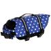Dog life jacket swimming safety coat swimming vest lifeguard with grip for small dog puppies large dog (blue dot s) s blue dot