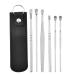 6pcs Ear Wax Remover Ear Cleaning Tools Stainless Steel Earpick Ear Cleaner Ear Wax Removal Set For Baby Adults Use - (Color: Black)