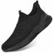Mens Running Shoes Slip-on Walking Sneakers Lightweight Breathable Casual Soft Sole Trainers 13 All Black