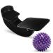 ProHeal Foot Rocker Calf Stretcher with Spiked Ball Massager - for Plantar Fasciitis, Achilles Tendonitis - Calf, Foot, Heel, and Ankle Stretcher - Lower Leg Pain Relief - Black with Blue Ball Black With Purple Ball
