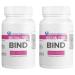 Systemic Formulas #404 Bind 120 Capsules (Pack of 2) and Keychain Pill Holder Activated Charcoal Capsules Powerful Cleanse Supplement for Optimal Health