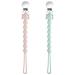 Dummy Clip- BPA Free 2PCS Premium Silicon Cute Pacifier Clips for Girls Newborn Baby Pacifier Holder Leash Chains Fits All Pacifier Teecher Toys Baby Shower(Green-Pink) 2PCS green+ pink