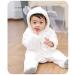 Voopptaw Warm Baby Winter Jumpsuit | Fleece Romper Suit for 0-12 Months | Cute Thick Bear Snowsuit | 0-3 Months, White - Buy Online on GoSupps.com