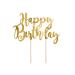 Schnooridoo Cake Topper Cake Decorating Cake Decoration Wedding Birthday (Happy Birthday gold)