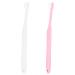 Wllhyf 2 pieces Tuft Toothbrush Small Headends Conish Wisdom Interental Interdental Care Soft Small toothbrush orthodontic gums periodontal dental products (white+ pink)