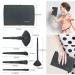 32-Piece Makeup Brushes Set | Soft Nylon Bristles | Foundation, Blending & Concealer Kit - Charcoal Black - Buy Online on GoSupps.com