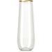 30 Plastic Stemless Champagne Flutes with Gold Rim - Disposable & Unbreakable 9 Oz Glasses | Reusable & Shatterproof for Weddings, Birthdays, Parties - 30 Count - Buy Online on GoSupps.com
