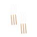 Baluue 18 Pcs Wooden Handle Wig Crochet Hair Braiding Tools Bead Link Threader Stainless Steel Khaki