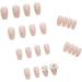24 PCS French Rose Nails Art White Romantic Nails Sticker Ballerina False Nails Acrylic Full Cover Nails Tips Artificial Finger Manicure for Women and Girls - Buy Online on GoSupps.com