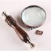 Magnifier Vintage Copper Antique Hand-held Magnifying Glass Wooden Handle Elegant and Elegant Metal Protection Frame Resistant to Falling - Buy Online on GoSupps.com