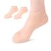 DJSUEW 1 pair of moisturizing socks silicone moisture socks anti-slip foot spa gel socks foot care soft moisturizing silicone socks for feet gel socks for dry cracked feet beige