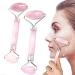 Jade Roller & Gua Sha Face Roller Rose Quartz Massager Facial Beauty Roller Skin Care Tools for Face Eyes Neck Reduce Wrinkle and Dark Circle (Pink A) - Buy Online on GoSupps.com