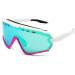 Phieres Sharkbiteph Origin - Unisex sports glasses with ecological organic TPU frame extended ventilation polarized UV400 protection MTT WHT PINK / ICE Blue