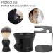 POFET 3-in-1 Beard Shaving Set - Shaving Brush Stand & Bowl for Men | Premium Grooming Kit in Black - Buy Online on GoSupps.com