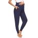 Love2Mi Maternity Women's Casual Pants Stretchy Comfortable Lounge Jogging Trousers S Navy