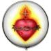 Flaming Sacred Heart Christian Gift Religious - Art Photo Pill Box - Charm Pill Box - Glass Candy Box 40 Silver