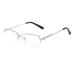 Qecepei Half borderless metal glasses frames blue light blocking glasses transparent lens business glasses ... 34mm shiny silver (blue light blocking) 34mm lens height