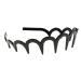 Pulabo Unisex Wave-Shaped Headband - Black Spring Wavy Metal Hair Band with Long Teeth | Premium Sports Headgear Accessories - Buy Online on GoSupps.com