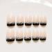 French Fake Nails - Nude & Black Glitter Artificial Nails for Daily Wear | Medium Size False Nails - Buy Online on GoSupps.com