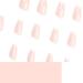 Medium Press on Nails - 24 Pcs Square False Nails with Glossy White French Tips | Stick on Acrylic Nail Designs for Women - International Shipping Available - Buy Online on GoSupps.com