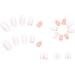 24 Pcs Glitter Oval Short False Nails Milky White French Press on Nails with Nail Glue - Almond Stick on Nails for Women - Buy Online on GoSupps.com
