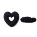 KALLORY Hair Rings Shape Black Girls Doughnut Short Heart Shaper Sock for Bun Mini Form Hair Shaped Ring Maker Women Donut Thin Heart Shape Donut Medium Black