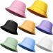 Geyoga 8 Pack Cotton Bucket Hat Foldable Packable Fishing Hat Beach Cap for Kids Teen Girls Women Men Bright Colors