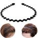 bodbop XINGZHE Metal Hair Band for Men Women Headband Wavy Black Hair Bands for Guys Fashion Headbands Hair Hoop Non Slip Elastic Men s Hairband