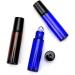 HINNASWA Essential Oil Roller Bottles - Refillable Glass Bottles with Stainless Steel Balls (Amber/Blue) - Buy Online on GoSupps.com