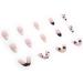 French Tip Press on Nails - Medium Press On Nails with Nail Tips Black heart French white lines fake nails with almond shaped Design press on nails Acrylic False Nails Cute Artificial Nails - Buy Online on GoSupps.com