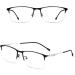 iLiveHome Titanium Reading Glasses for Men - Blue Light Filter Anti-UV Spring Hinge Half Frame - Size 2.5+ - Stylish Black Design - Buy Online on GoSupps.com